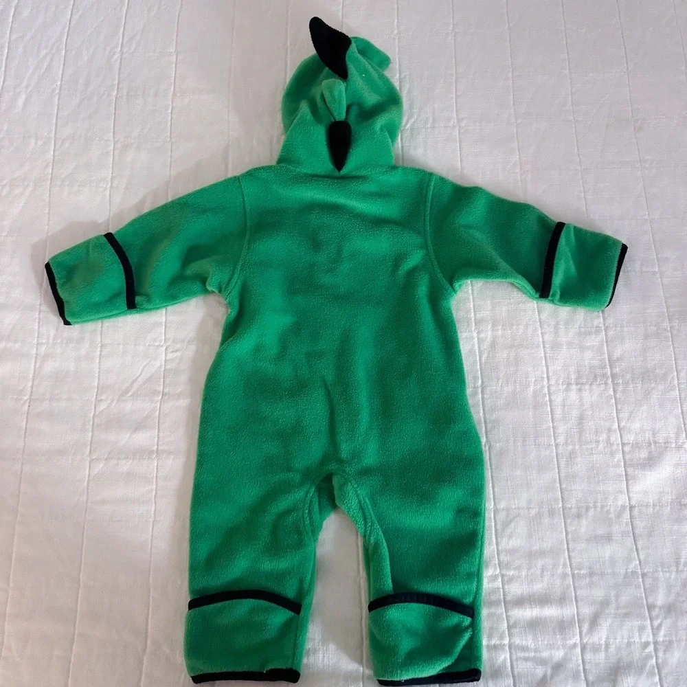 Columbia Fleece Bunting 6 Months Hooded Infant Zip Up Dinosaur Pram Mittens